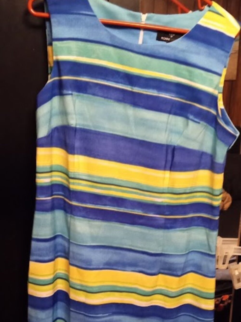 ronni nicole back zip striped dress for business or fun 14 stretch
